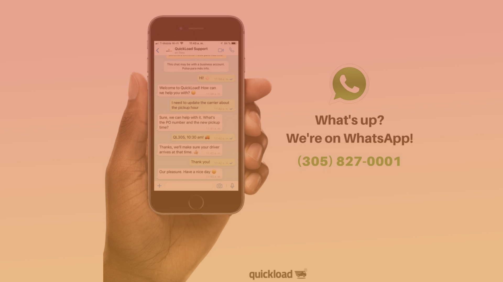 ¡QuickLoad en WhatsApp Business!